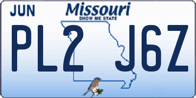 MO license plate PL2J6Z