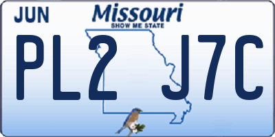 MO license plate PL2J7C