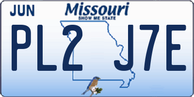 MO license plate PL2J7E