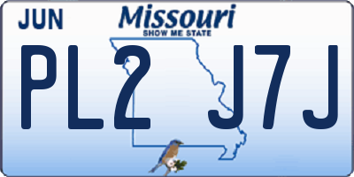 MO license plate PL2J7J