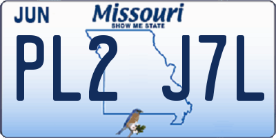 MO license plate PL2J7L