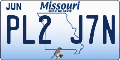 MO license plate PL2J7N