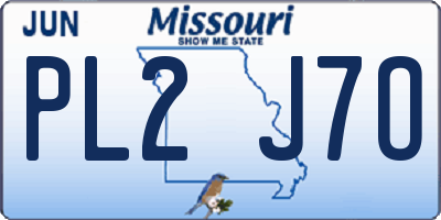MO license plate PL2J7O