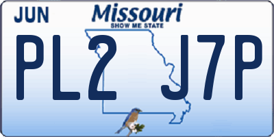 MO license plate PL2J7P