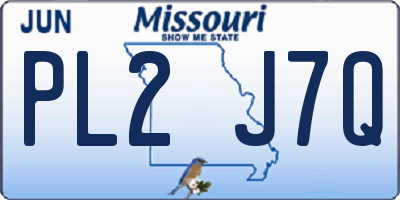 MO license plate PL2J7Q