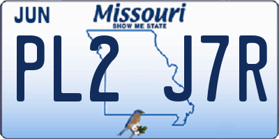 MO license plate PL2J7R