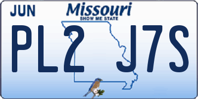 MO license plate PL2J7S