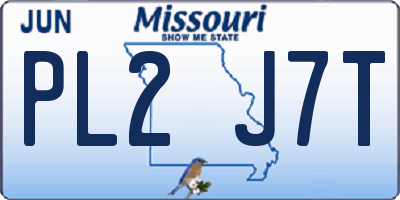 MO license plate PL2J7T