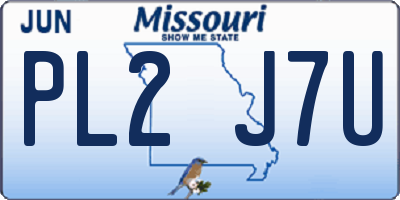 MO license plate PL2J7U