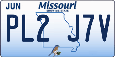 MO license plate PL2J7V