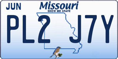 MO license plate PL2J7Y