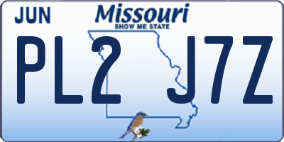 MO license plate PL2J7Z