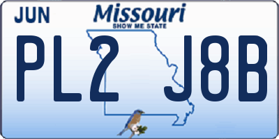 MO license plate PL2J8B