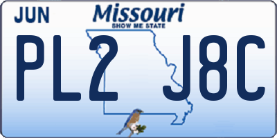 MO license plate PL2J8C