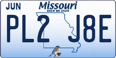 MO license plate PL2J8E