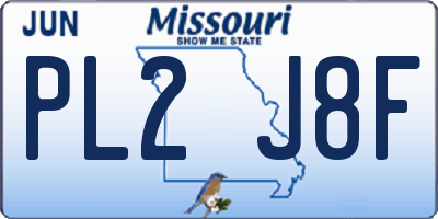 MO license plate PL2J8F