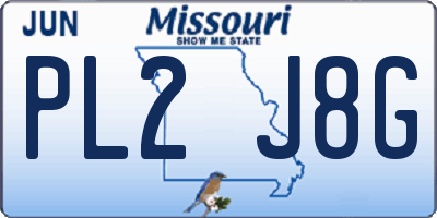 MO license plate PL2J8G