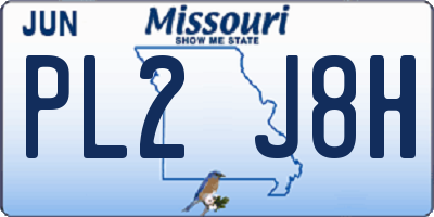 MO license plate PL2J8H