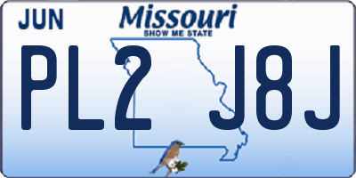 MO license plate PL2J8J