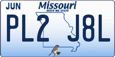 MO license plate PL2J8L