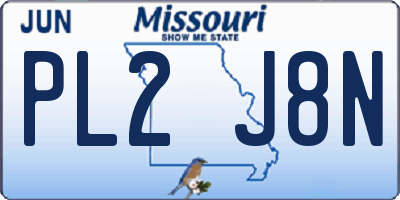 MO license plate PL2J8N