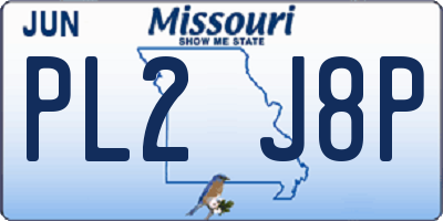 MO license plate PL2J8P
