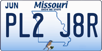 MO license plate PL2J8R