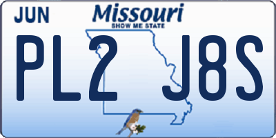 MO license plate PL2J8S