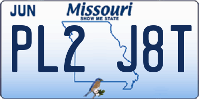 MO license plate PL2J8T