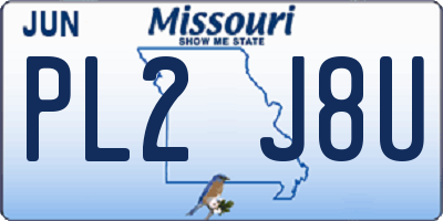 MO license plate PL2J8U