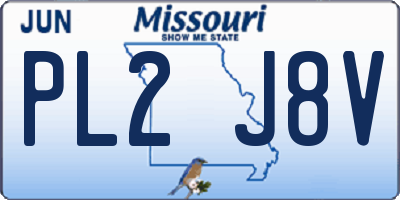 MO license plate PL2J8V