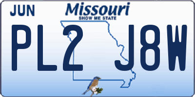 MO license plate PL2J8W