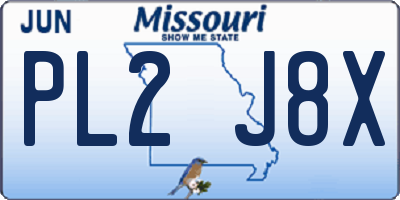 MO license plate PL2J8X