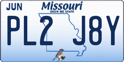 MO license plate PL2J8Y