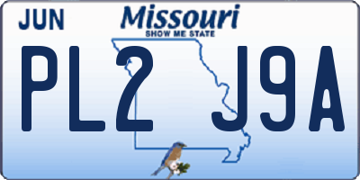 MO license plate PL2J9A