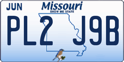 MO license plate PL2J9B