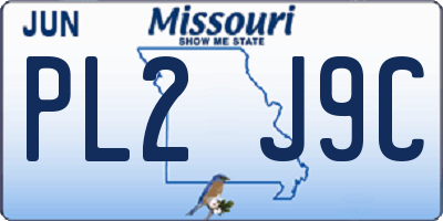 MO license plate PL2J9C