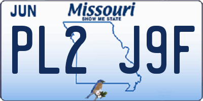 MO license plate PL2J9F