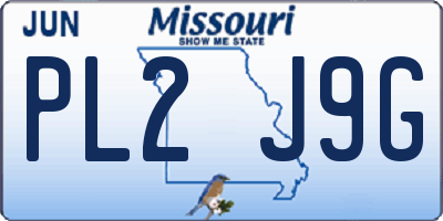 MO license plate PL2J9G
