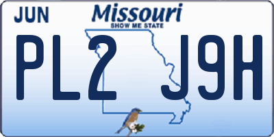 MO license plate PL2J9H