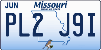 MO license plate PL2J9I