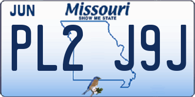 MO license plate PL2J9J