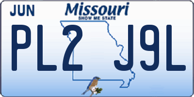 MO license plate PL2J9L