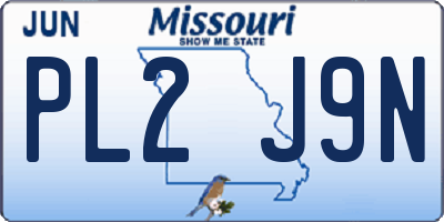 MO license plate PL2J9N