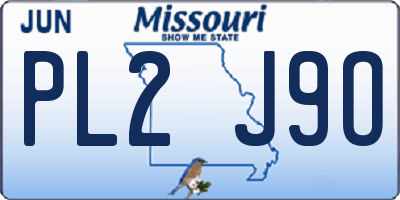 MO license plate PL2J9O