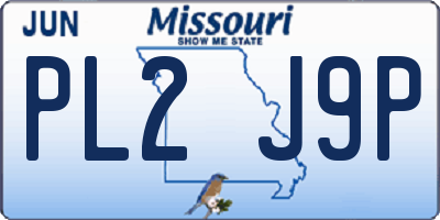 MO license plate PL2J9P
