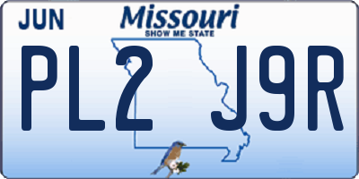 MO license plate PL2J9R