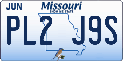 MO license plate PL2J9S