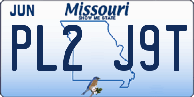 MO license plate PL2J9T