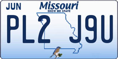 MO license plate PL2J9U